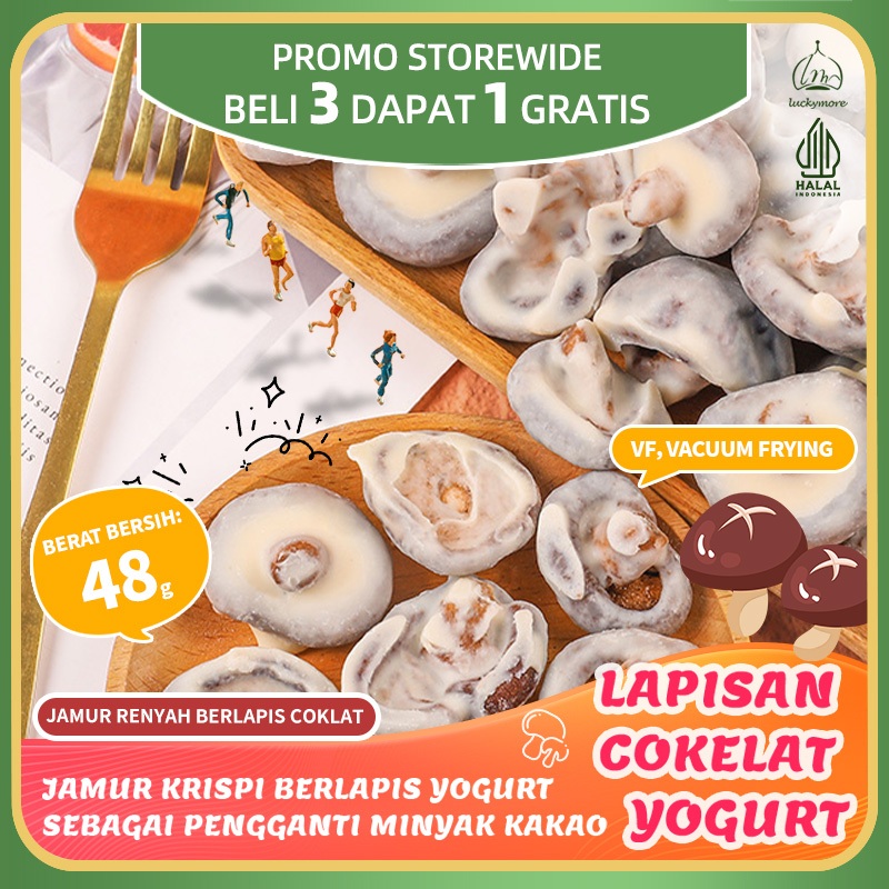 

[Luckymore] HALAL Jamur Renyah Berlapis Coklat 48g- Coklat Lapisan Jamur Crispy, Perpaduan Manis dan Asin, Camilan Sehat | Coklat Jamur, Jamur Crispy, Camilan Manis Asin, Camilan Sehat, Tanpa Pengawet. lapisan cokelat yogurt