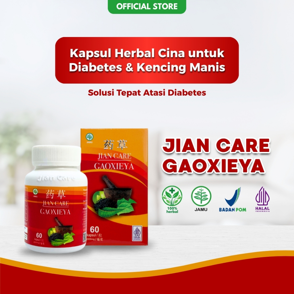Jian Care Gaoxieya - Obat Herbal Cina Kapsul untuk Meredakan Gejala Diabetes & Kencing Manis