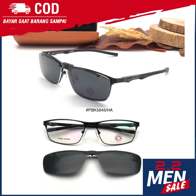 Frame Kacamata CLIP ON  PAY BACK Sporty Full Pria PB5645 Size 58-17-138