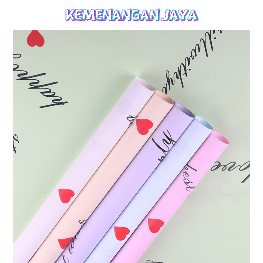 

Isi 20 LEMBAR Kertas Buket Kado Bunga Motif Love Dekorasi Pesta Florist Flower Paper Wrapping Cellophane KB090