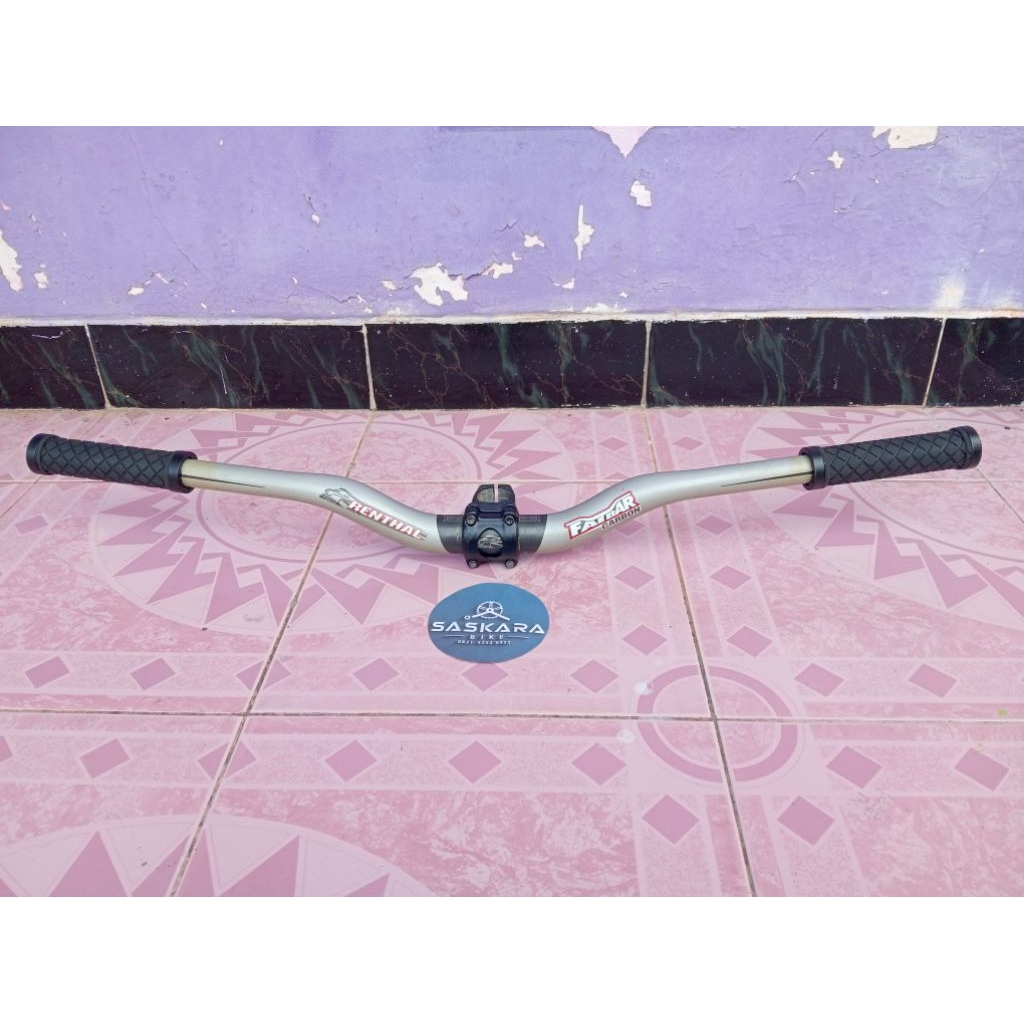handlebar renthal carbon p740, stang MTB karbon. bonus stem dan hangrip