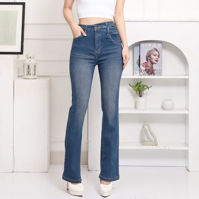 Celana Jeans Wanita | Cutbray Jeans Wanita | Jeans Cutbray Wanita | Jeans Cutbray - Highwaist 1058 B