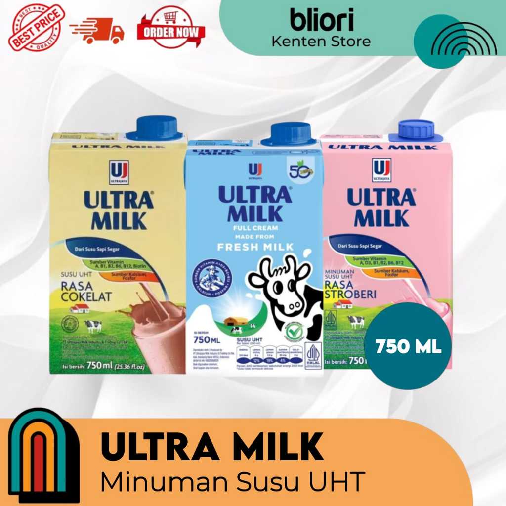 

Susu UHT Ultra Milk 750 ML | Susu Murni Kemasan Kotak Siap Minum | Susu UHT Kemasan Ekonomis