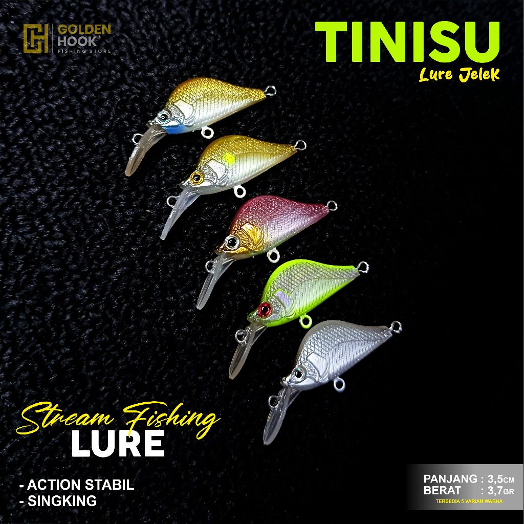 Minnow Deep TINISU 3,5cm | Minnow Lidah Panjang | Umpan Casting Mahseer | Stream Fishing | Micro Cas