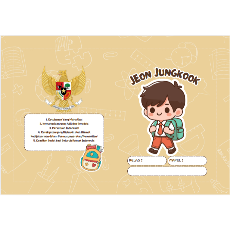 

Sampul Coklat Custom Boy Girl tulis nama, kelas dan sekolah by request