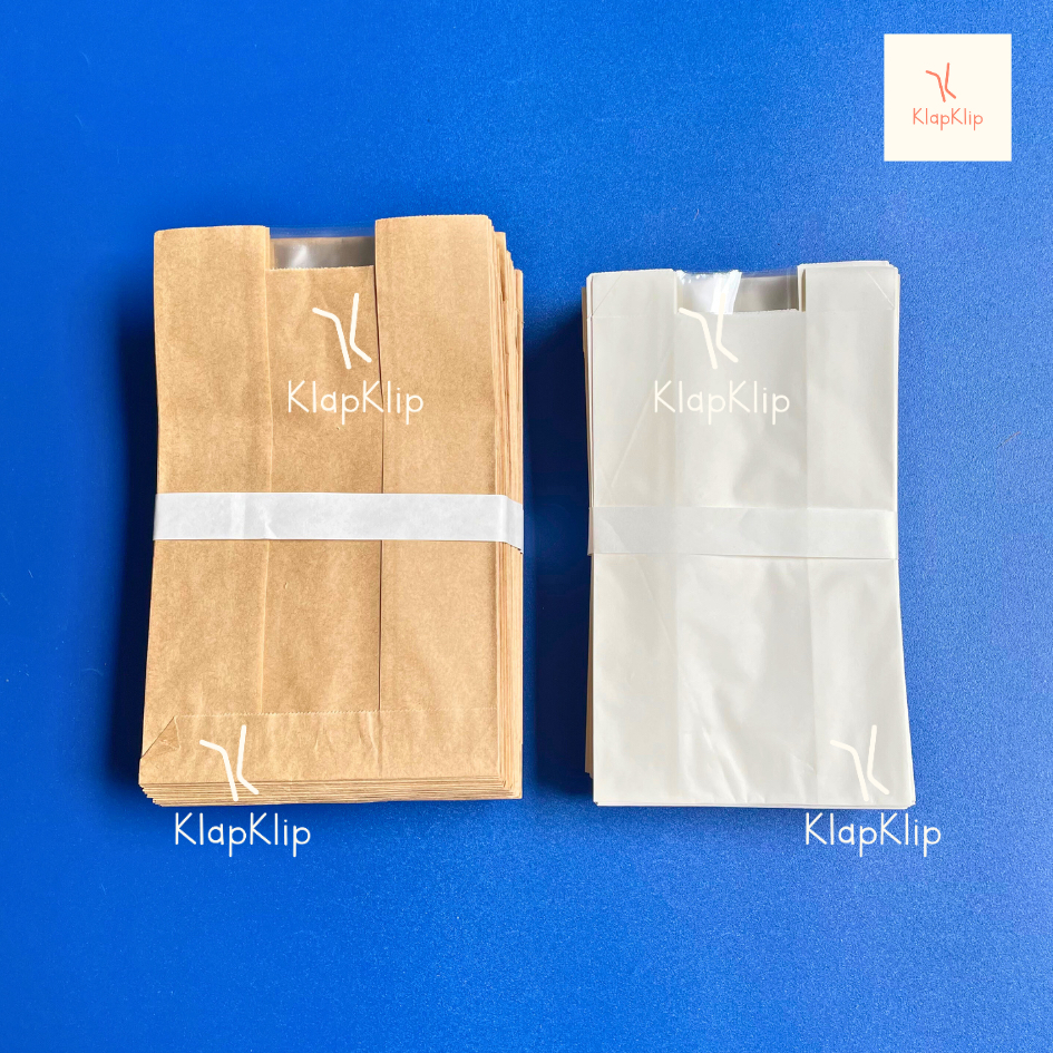 

1pack = 100pcs Satchel Bag Window Coklat 14x22x9cm Putih 12x21x7cm - Kantong French Fries Putih Coklat Kantong Kertas Kentang Goreng Paper Bag Snack Paper Bag Window - Kantong Kertas Jendela Paper Bag Jendela - Kantong Gorengan Kertas Gorengan