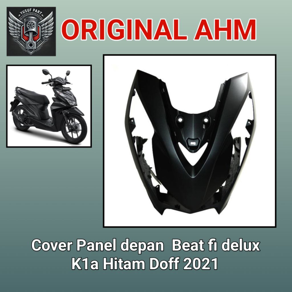 cover panel lampu depan beat fi hitam doff 2021 original ahm 64301-k1a-n00mgb