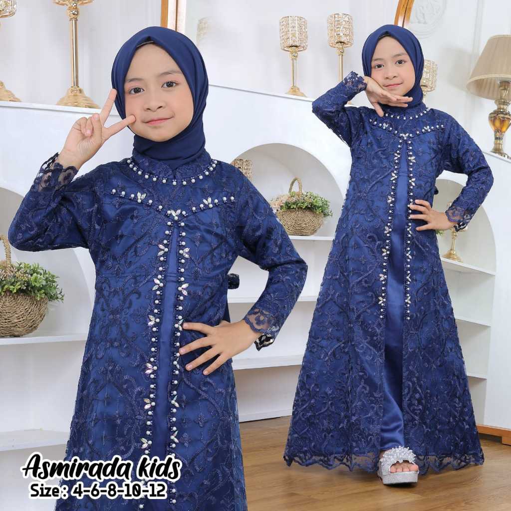 Kebaya Gamis Anak Dress Anak Gaun Pesta Anak Perempuan Tile LEBARAN Maxi Size 12thn
