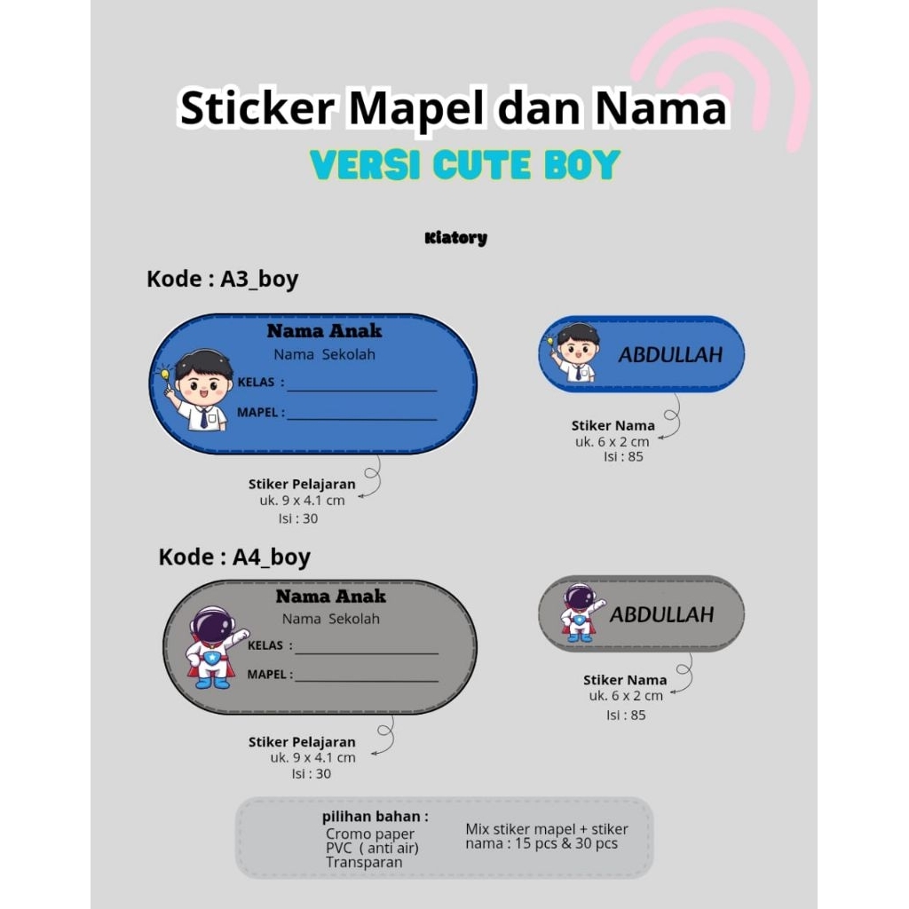 

Stiker Mapel dan Nama (Versi Cowok)