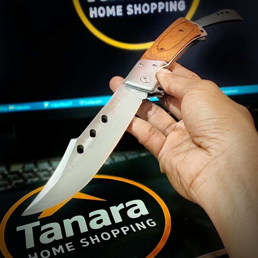 Pisau Survival Lipat Outdoor Besar USA Stainless Steel " Pisau Survival Multifungsi