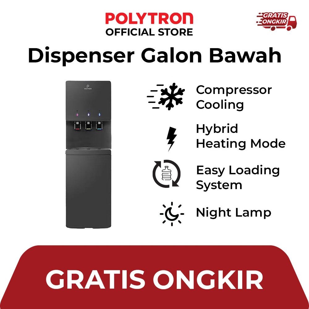 POLYTRON Dispenser Galon Bawah Hydra PWC 778LX - Hitam