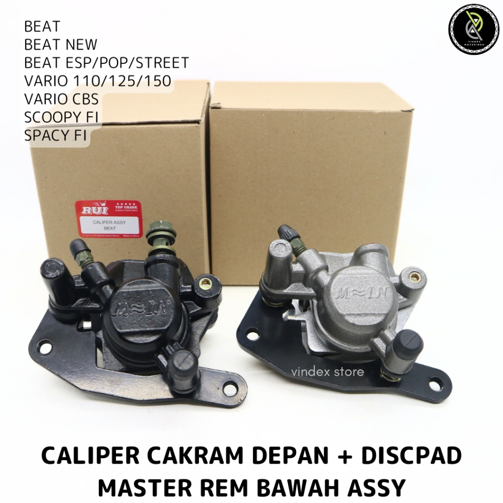 KALIPER CALIPER CAKRAM DEPAN KEPALA BABI MASTER REM BAWAH ASSY BEAT KARBU BEAT NEW FI VARIO CBS