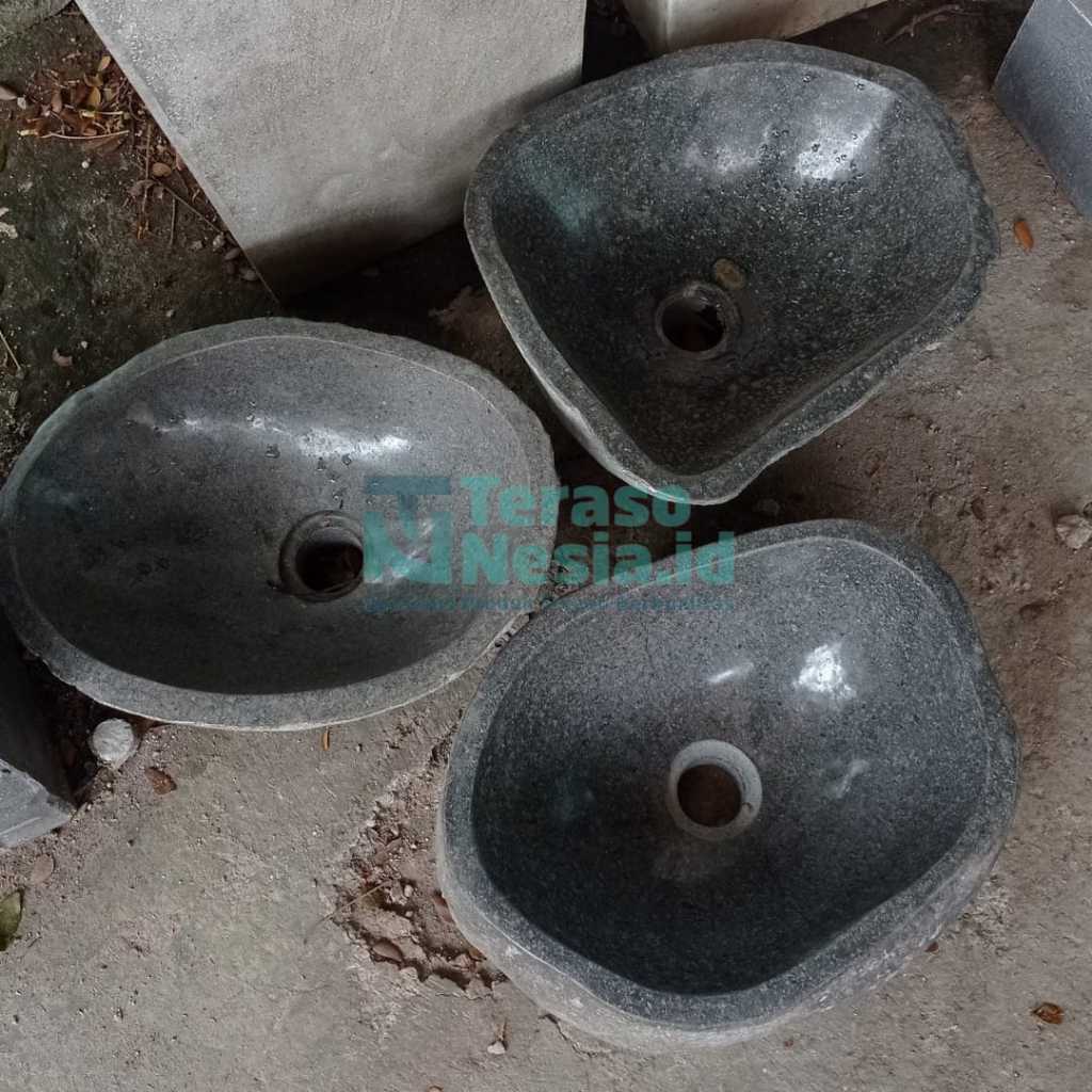 Mangkuk wastafel batu alam asli/wastafel batu alam