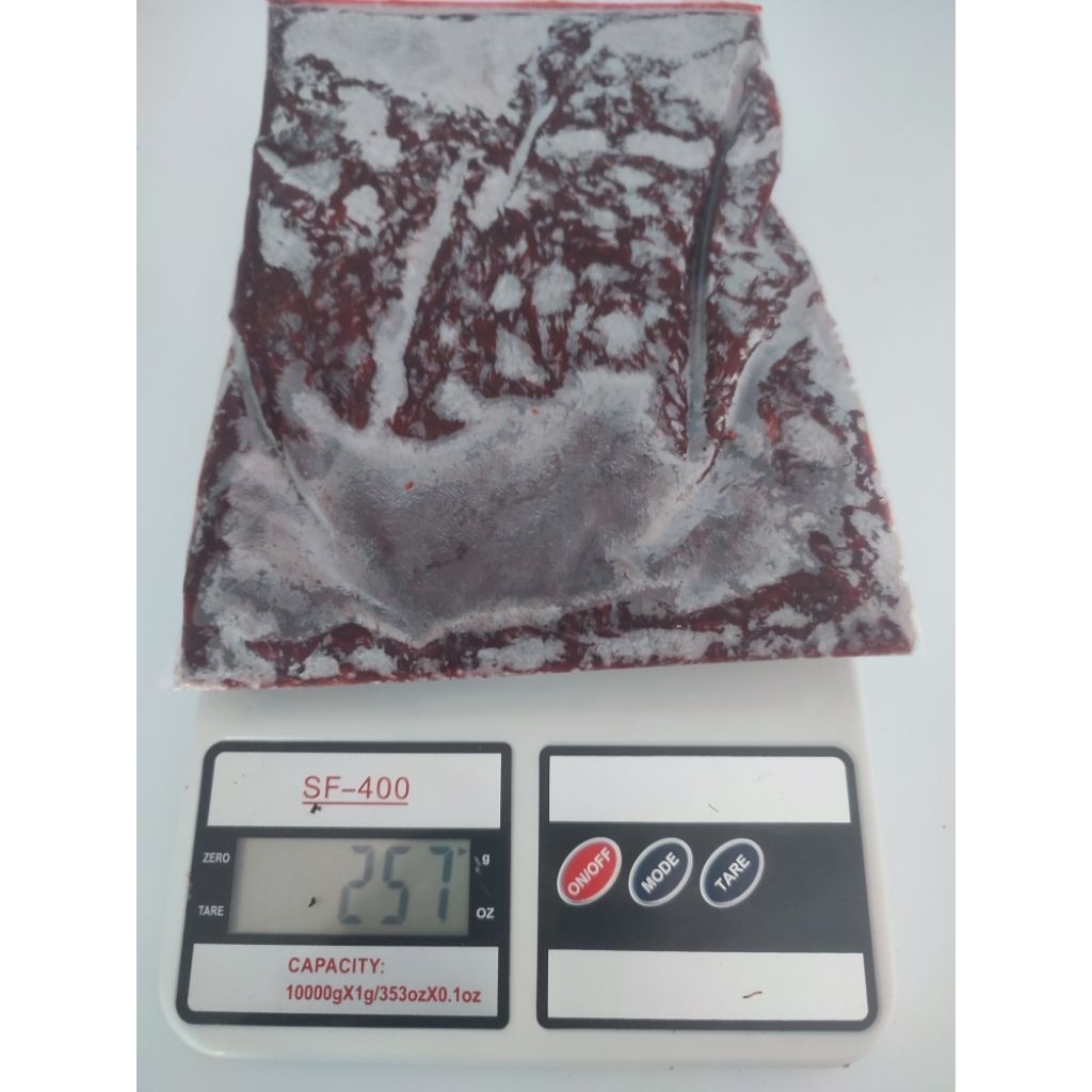 cacing beku 250gr pakan ikan louhan,cupang,discus,koki, Guppy