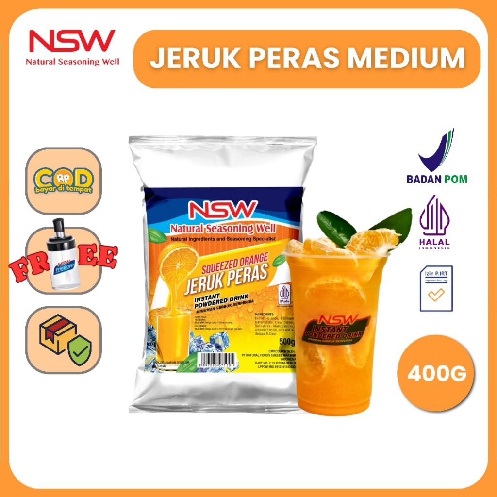 

NSW Powder Drink Rasa Jeruk Peras MEDIUM 400 gr/ 13 gelas