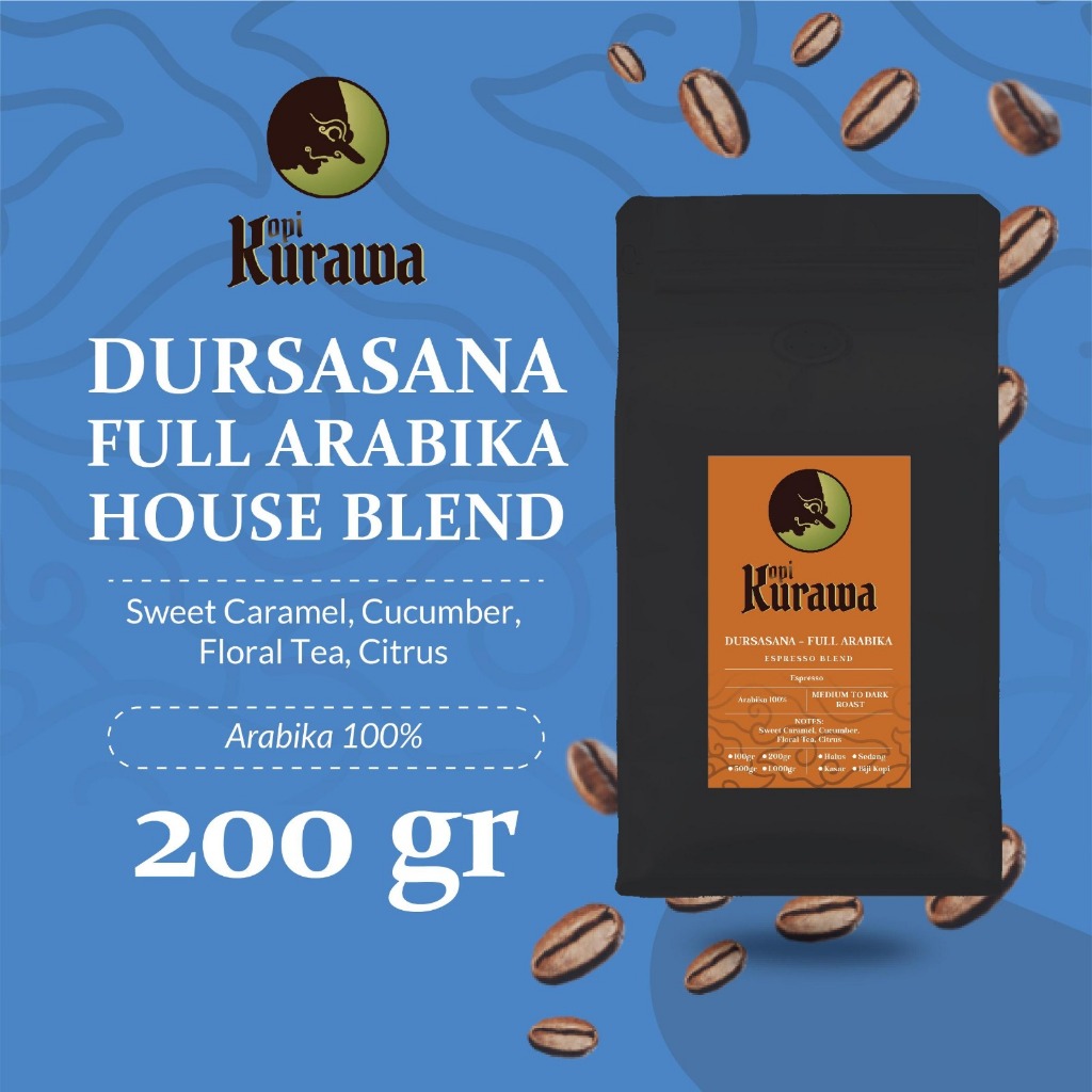

Kopi Arabika Espresso House Blend Full Arabica Coffee Roast Beans 200g