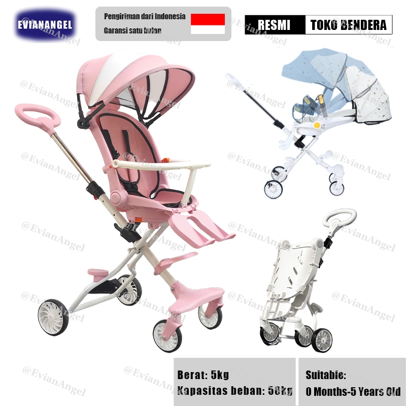 EVIANANGEL Stroller Baby Kereta Dorong Bayi 2 Arah Traveling Foldable(Bisa Duduk Dan Berbaring) Stro