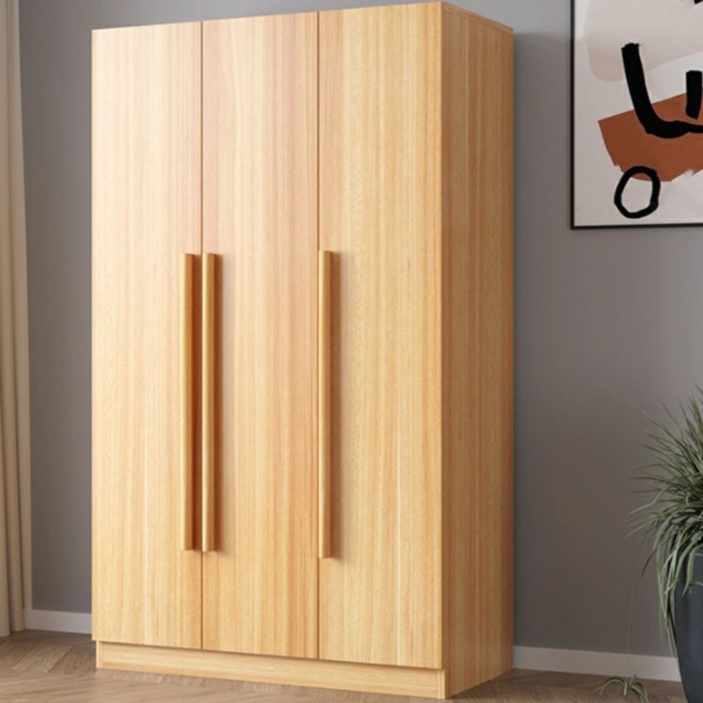 Lemari 3 pintu Kayu Jati / Lemari baju Estetik Kayu Jati Jepara / Almari Pakaian aesthetic