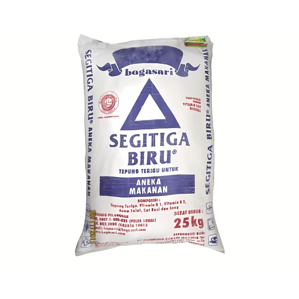 

Tepung Terigu Bogasari 25Kg (Payung/Lencana Merah/Segitiga Biru/Cakra Lembar