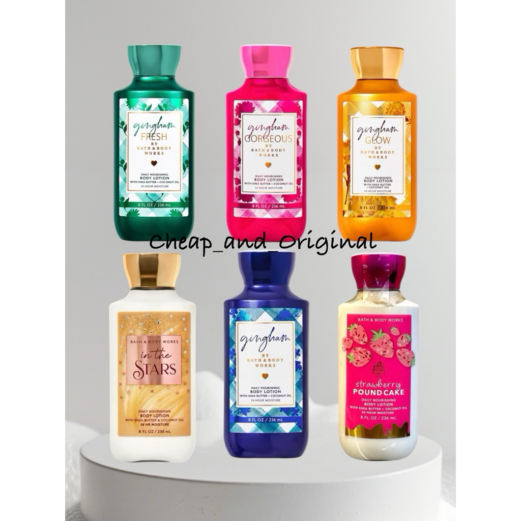 Body Lotion In The Stars /  Gingham  / Strawberry Pound Cake BBW 236ml Original USA