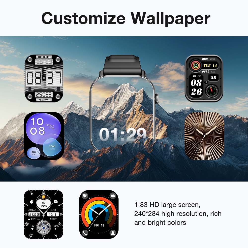 Huafit Metro 2 Smartwatch Layar 1.83 Inci TFT IP68 Olahraga Detak Jantung SpO2