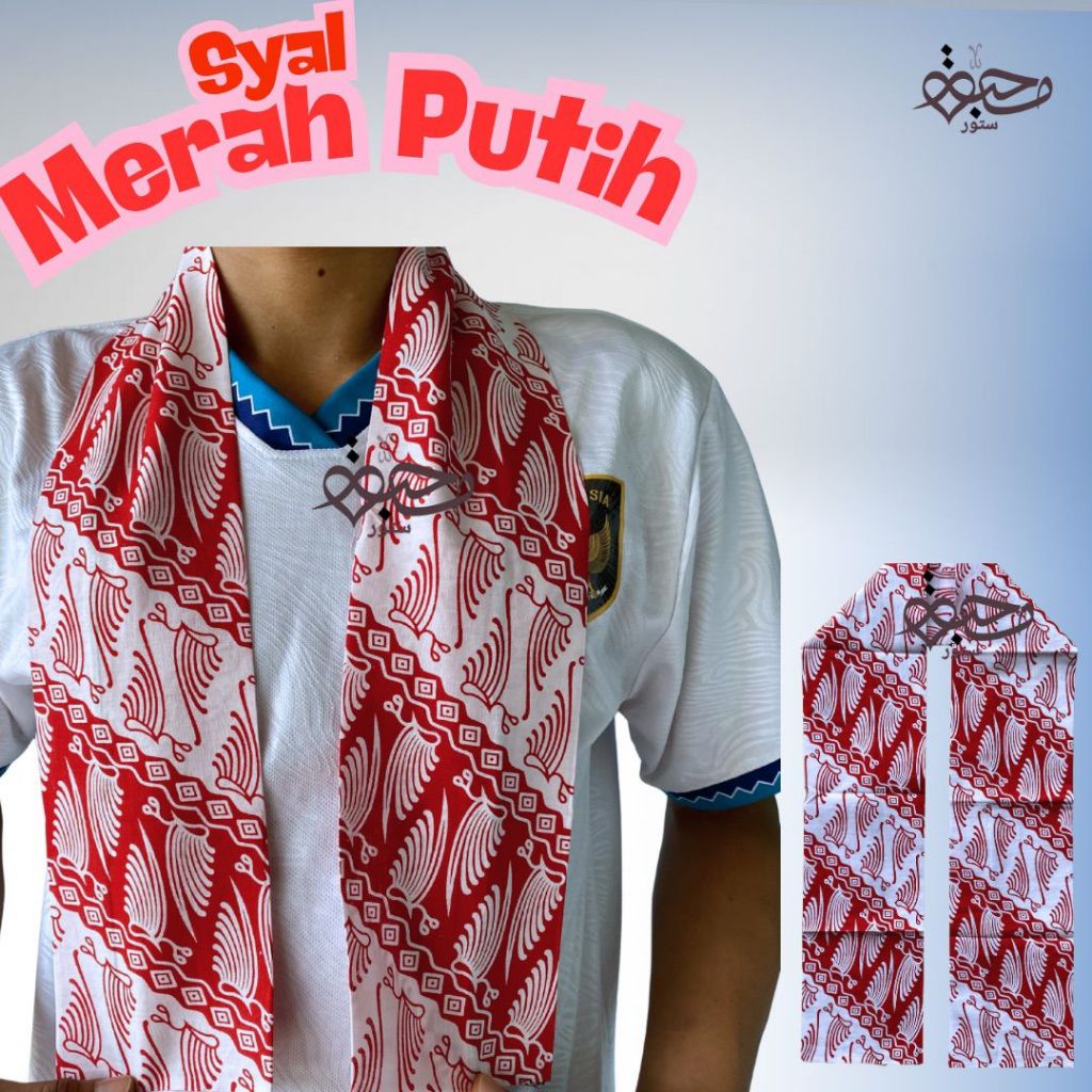 Syal Selendang Cukin Merah Putih