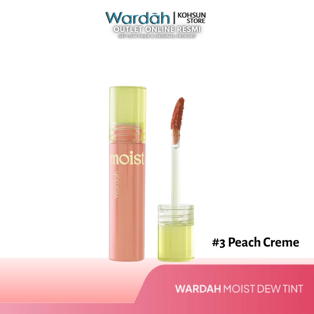 Wardah Moist Dew Tint 3g - Peach Creme - Lipgloss Lip Tint Matte Cream Glossy Waterproof