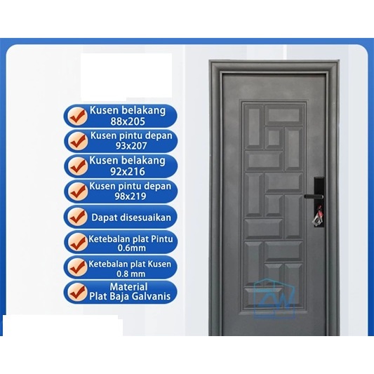 LUXURY SINGLE PAN 804 baja pintu kamar tidur / 1 set pintu kamar tidur / pintu utama