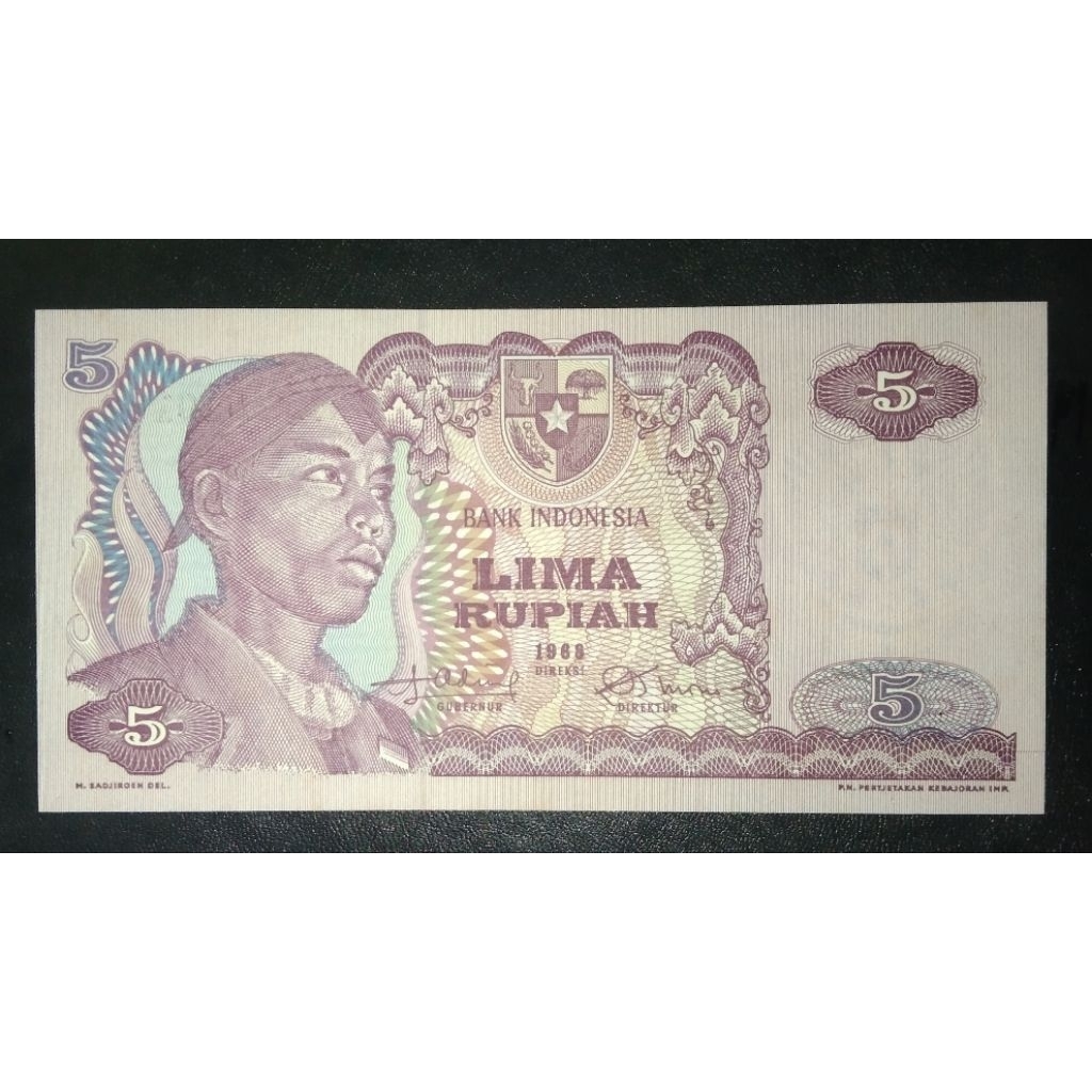 Uang kuno 5 Rupiah Sudirman tahun 1968
