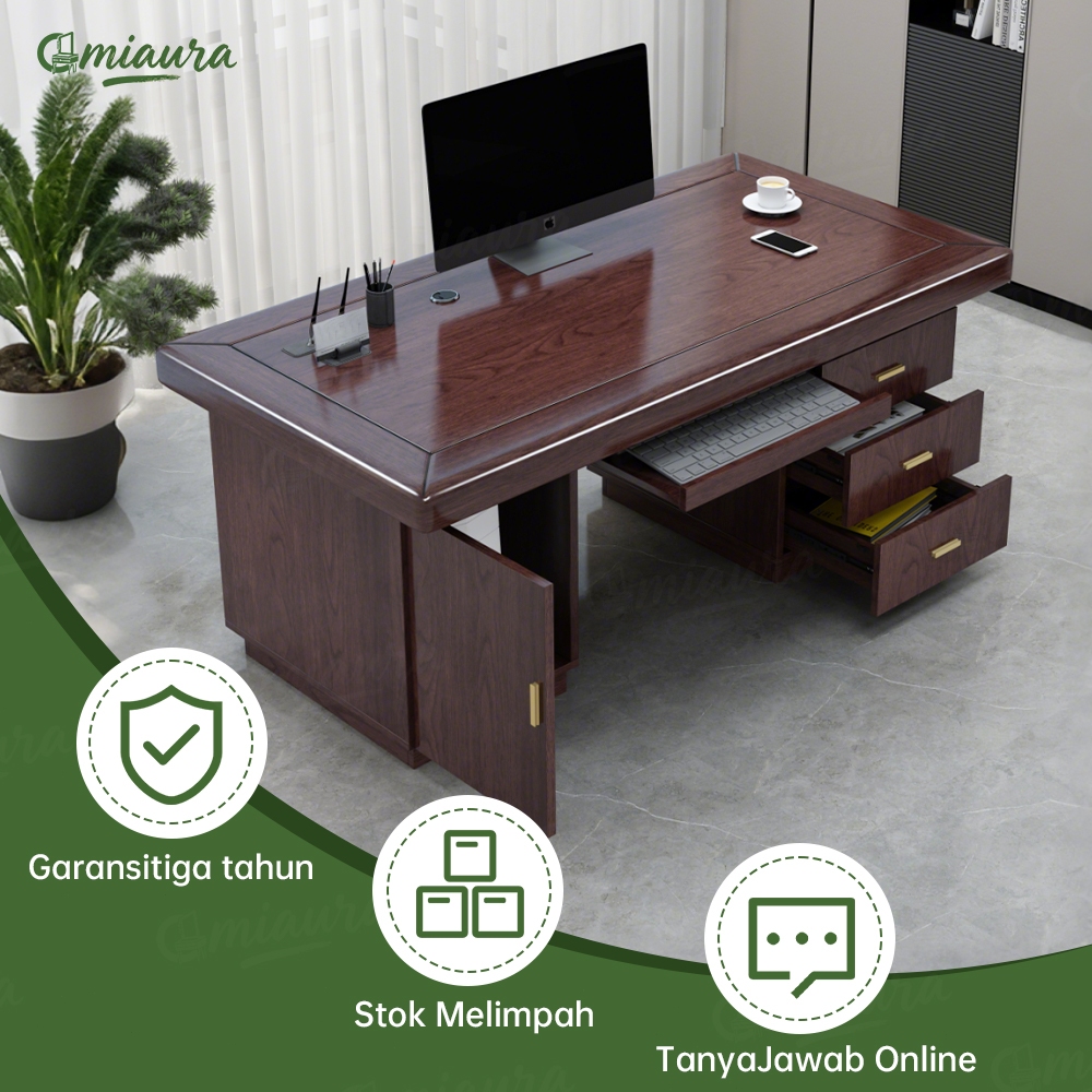 OmiAura- Meja Komputer/Meja Komputer Gaya Baru/Meja Belajar/Meja Bos/Meja Belajar/Meja Tebal/Meja Ka