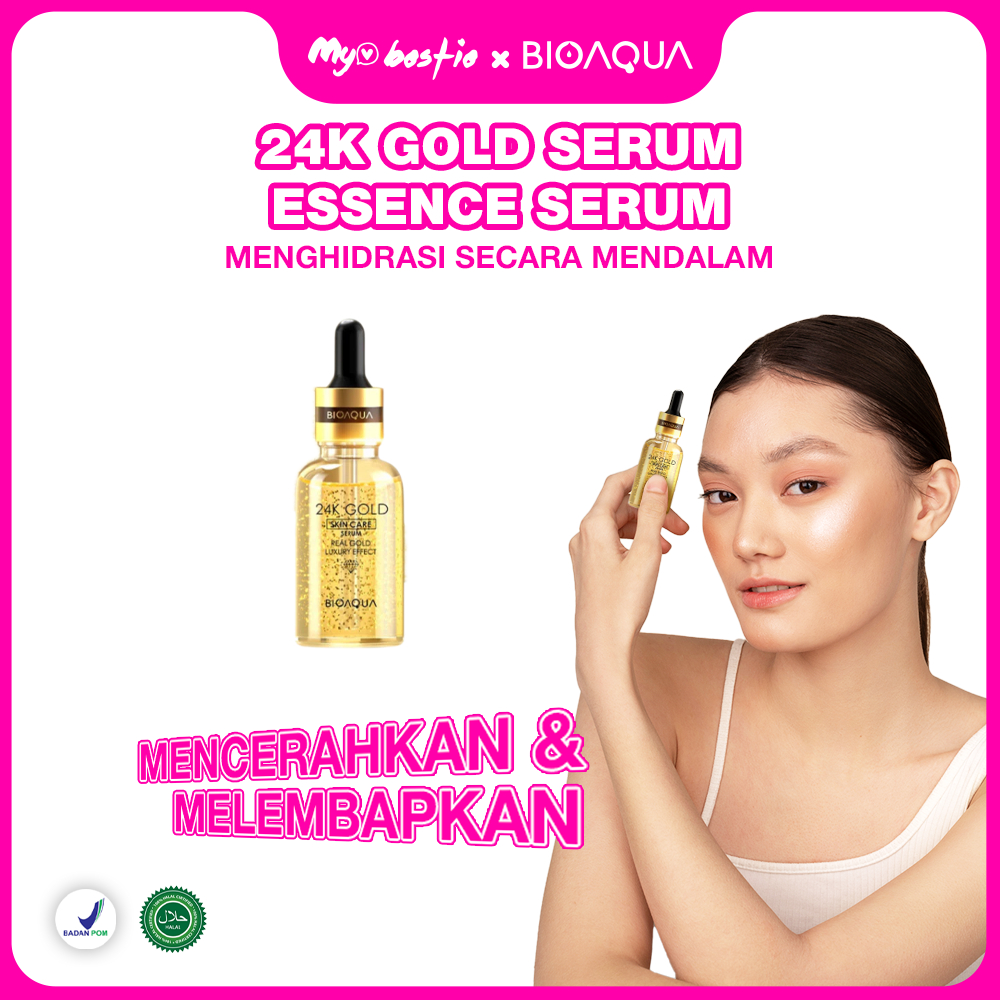 [My Bestie Official] BIOAQUA 24K Gold Skin Brightening Facial Serum Essence 30ml | Serum Gold Bioaqu