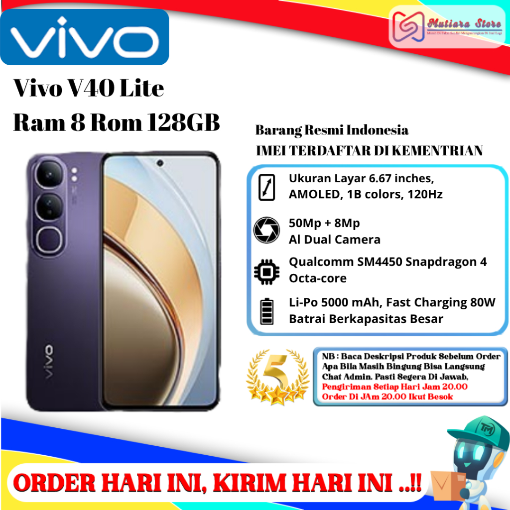 Vivo V40 Lite 4G Ram 8/128GB | Ram 8/256GB