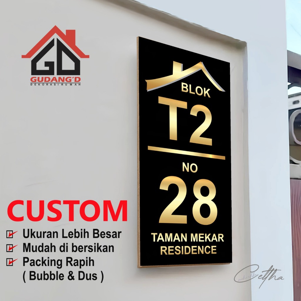 Gudang'D - Papan No Rumah Plat No Rumah Unik / No Rumah Custom Aesthetic Terbaru