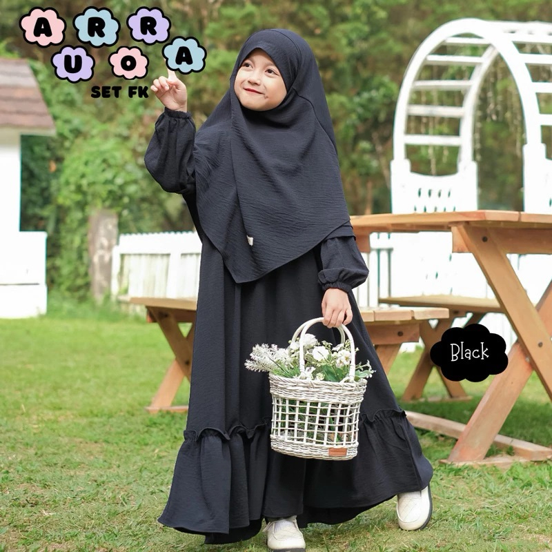DISKON SPECIAL  SY- Gamis Anak Perempuan / Set Gamis Anak Aurora M L XL XXL / Gamis Anak Perempuan