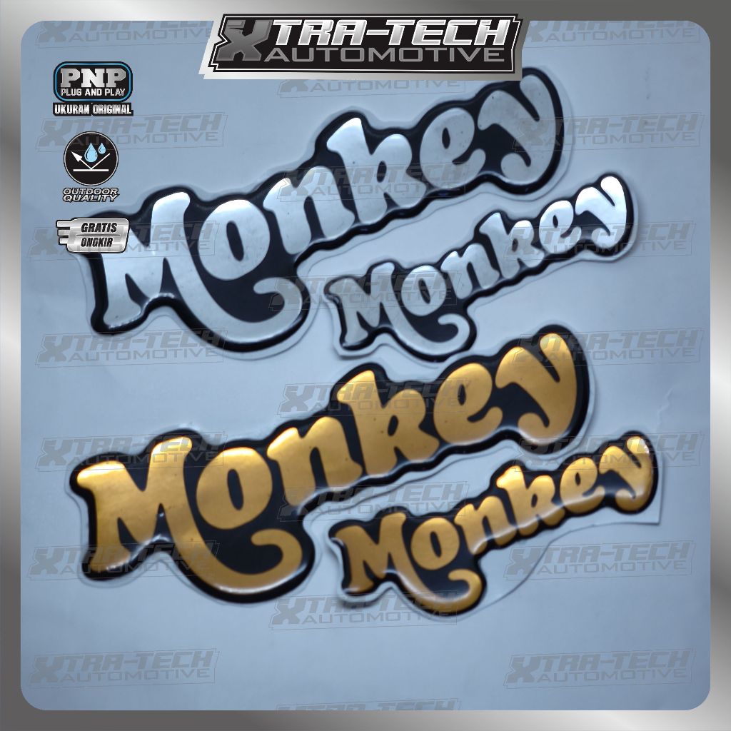 emblem timbul honda monkey / emblem box aki honda monkey / emblem logo monkey honda
