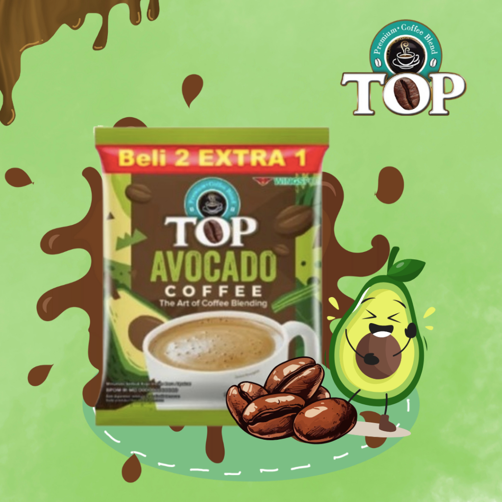

TOP Coffe instan Top Avocado coffee kemasan 20 gr x 15 sachet kopi 3 in 1 - 1 renceng