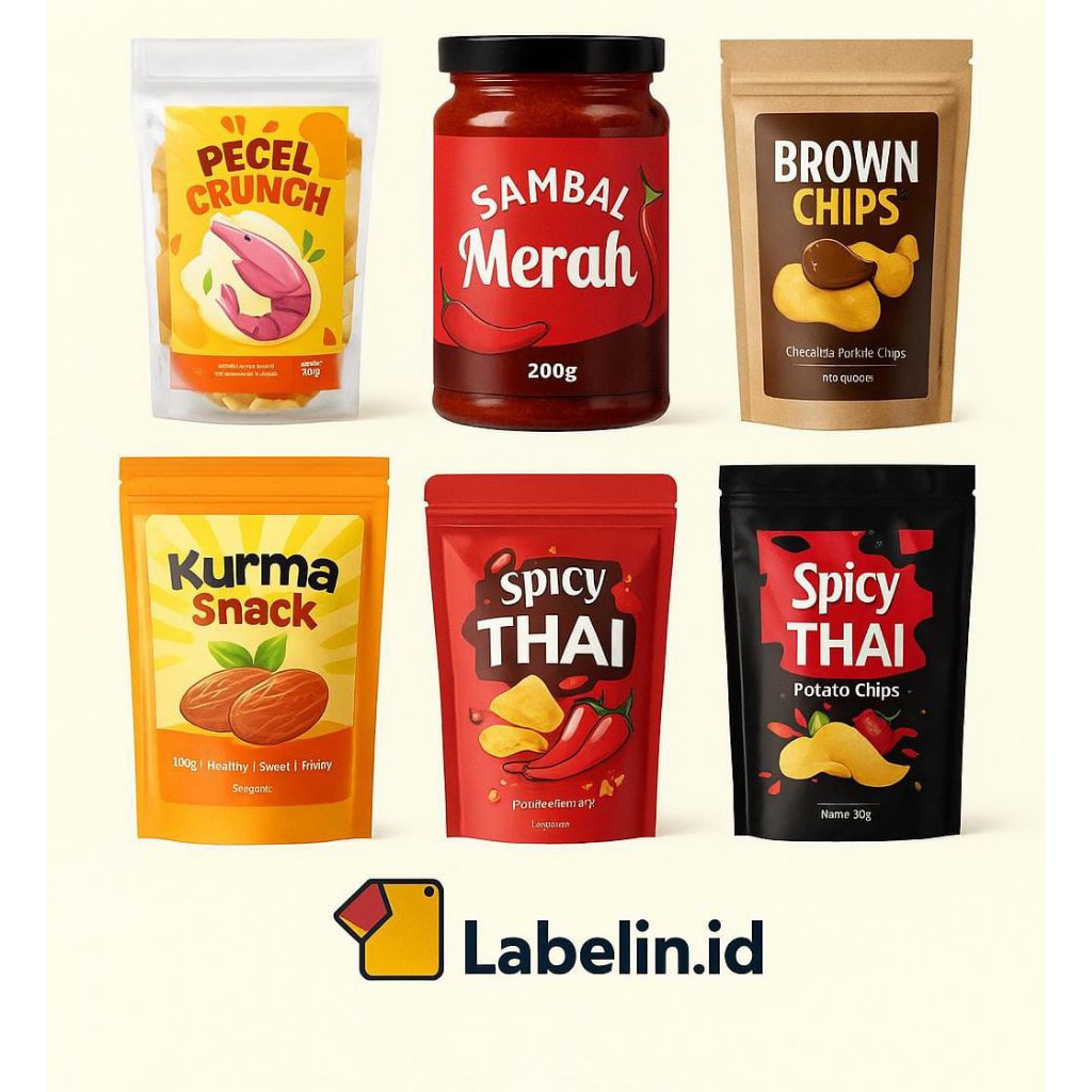 Jasa Desain Label Kemasan Snack | Cocok untuk UMKM & Homemade Brand