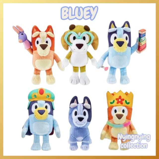 Boneka BLUEY Mewah 20CM Film Bluey Family Bingo  Mainan Boneka Hewan Hadiah