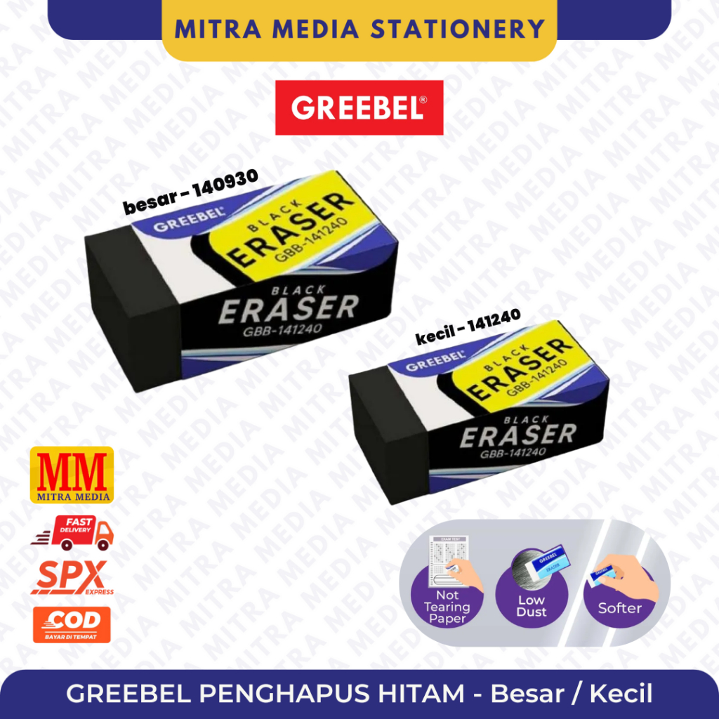

(PCS) GREEBEL Eraser Penghapus Pensil / Penghapus Greebel Besar Kecil / Penghapus HITAM