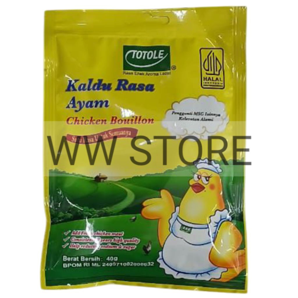 

Bumbu kaldu rasa ayam kelezatan alami pengganti MSG halal MUI IKPS TOTOLE Granulated Chicken Bouillon 40g