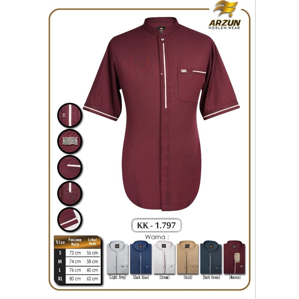 Koko ARZUN LENGAN PENDEK KEMKO ARZUN BAHAN KATUN PREMIUM