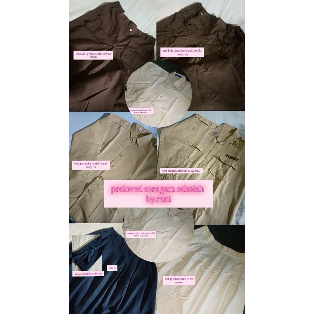 PRELOVED SERAGAM SEKOLAH {detail baca deskripsi}