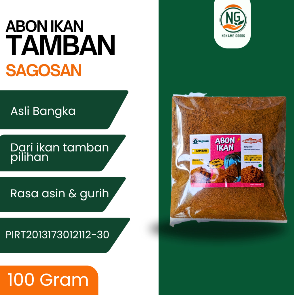 

ABON IKAN TAMBAN 100 GRAM SAGOSAN SAMBALINGKUNG KHAS BANGKA