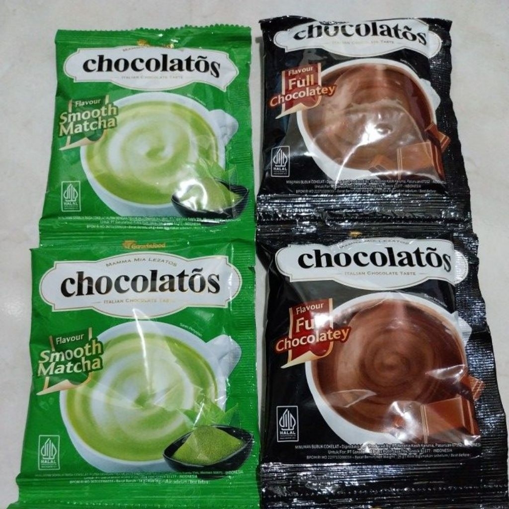

Chocolatos Drink Smooth Matcha dan Full Chocolatey 1 renteng isi 10 Sachet