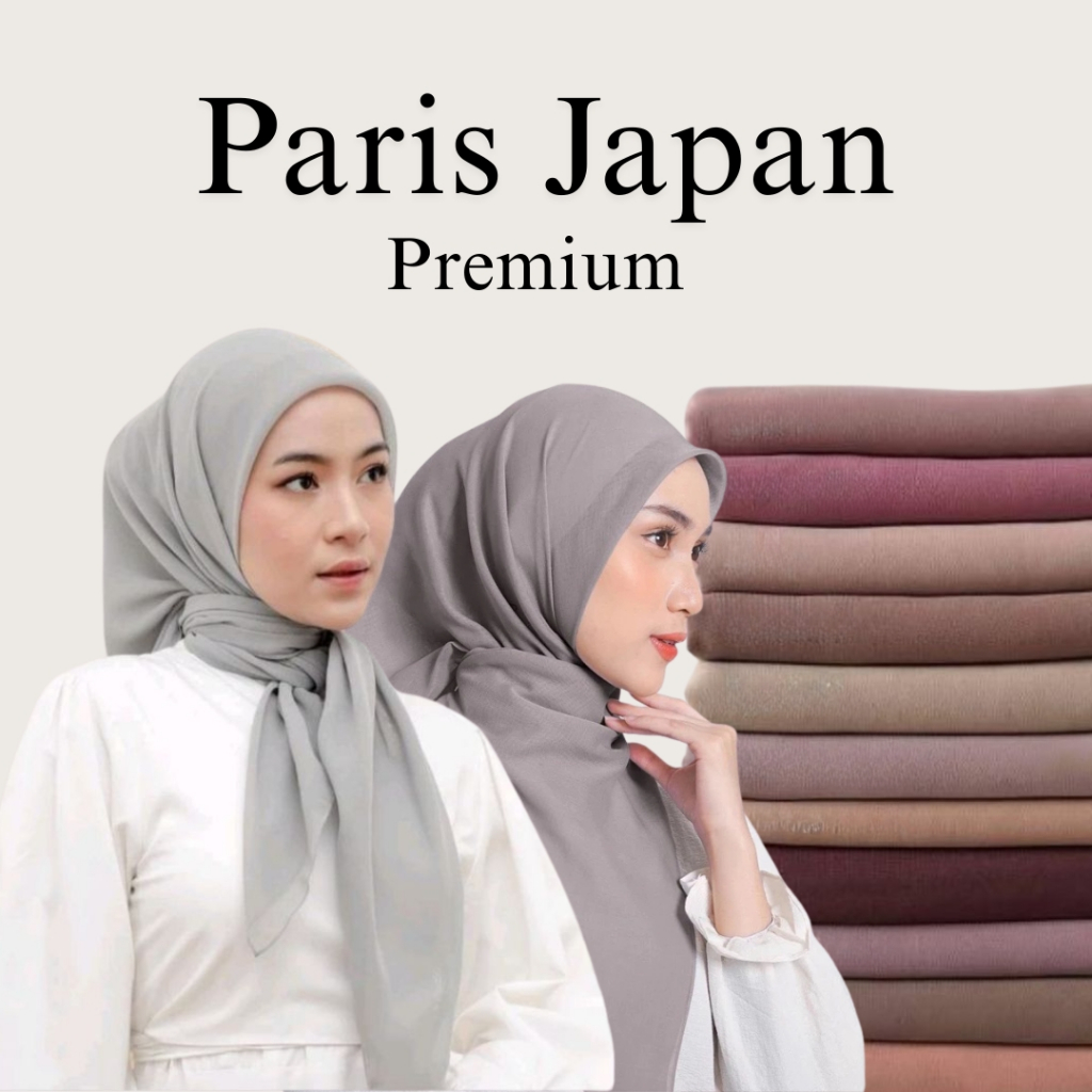 Jilbab Paris Premium Segi empat | Hijab Paris Japan Premium | Jilbab Paris Jepang