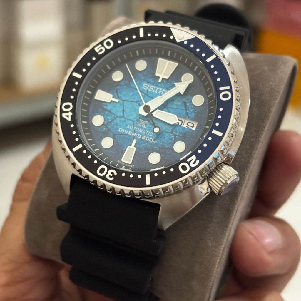 BARU Jam seiko Turtle X diver blue ocean rubber automatic