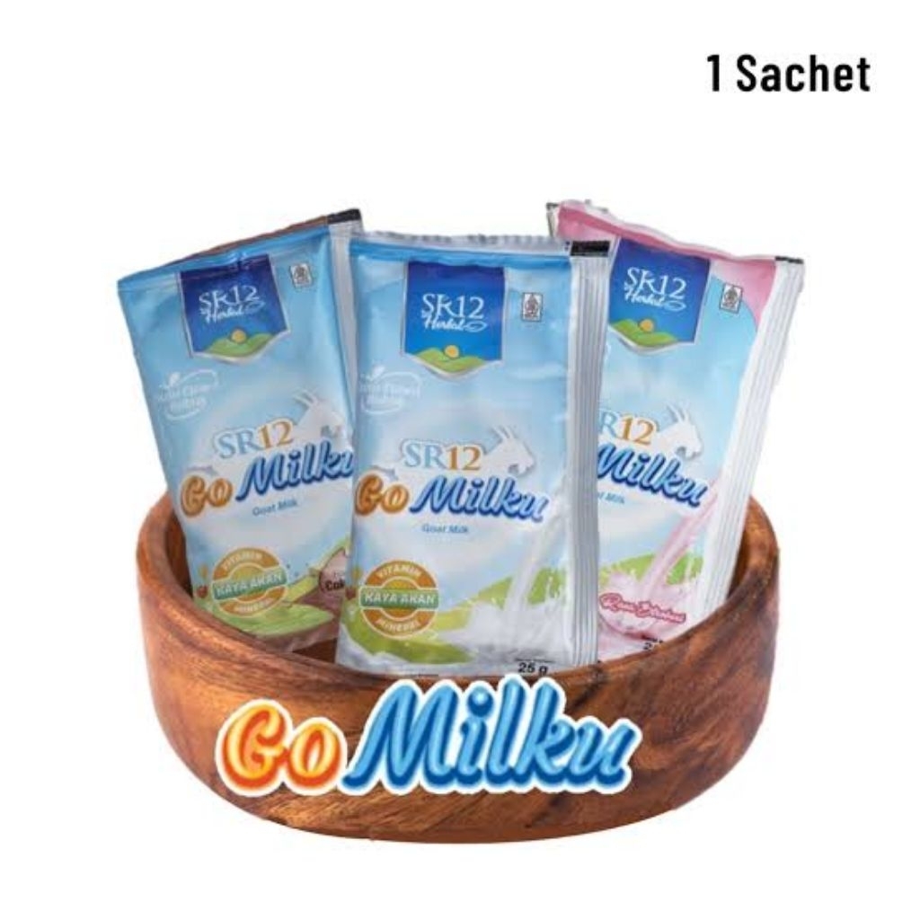 

Susu Kambing SR12 GO Milku All Varian | Gold / Cokelat / Vanila / Strawberry | 25gr | Halal & BPOM