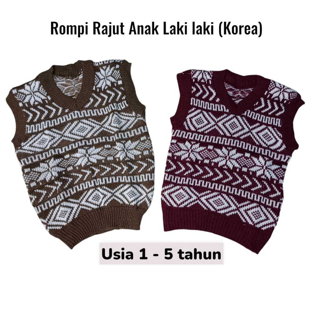 Rompi Rajut fashion korea Anak Laki-laki Usia 1-5 Tahun lucu Jawara_Bongkok