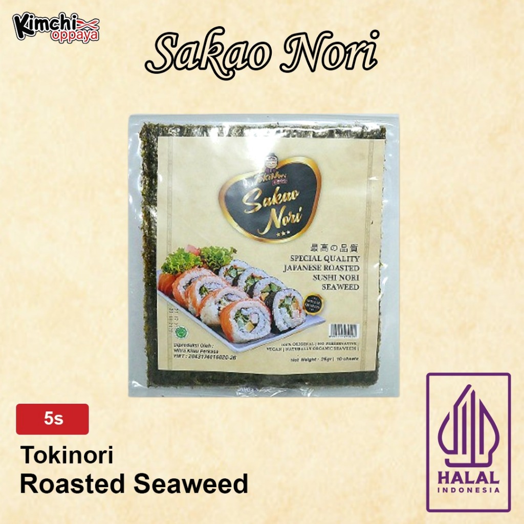 

Sakao Nori Sushi Nori 5 Lembar Seaweed Rumput Laut Halal Mui