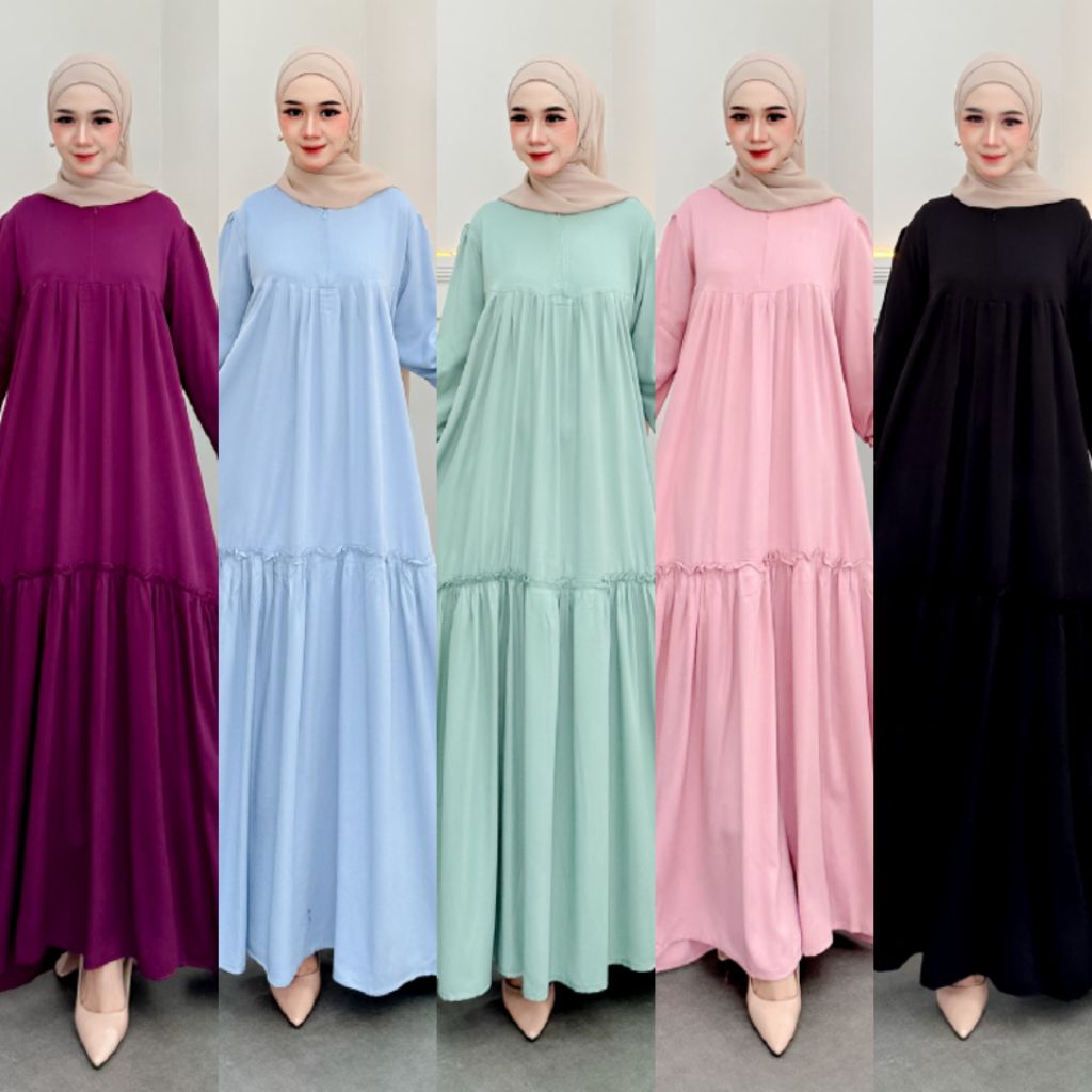 Gamis Rayon Twill Premium Ori Tebal Polos